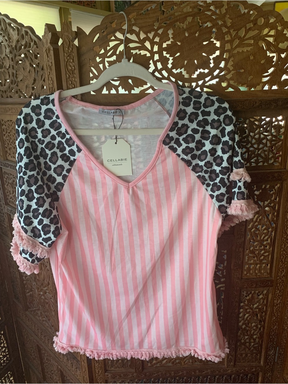 Cellabie Pink Striped Top